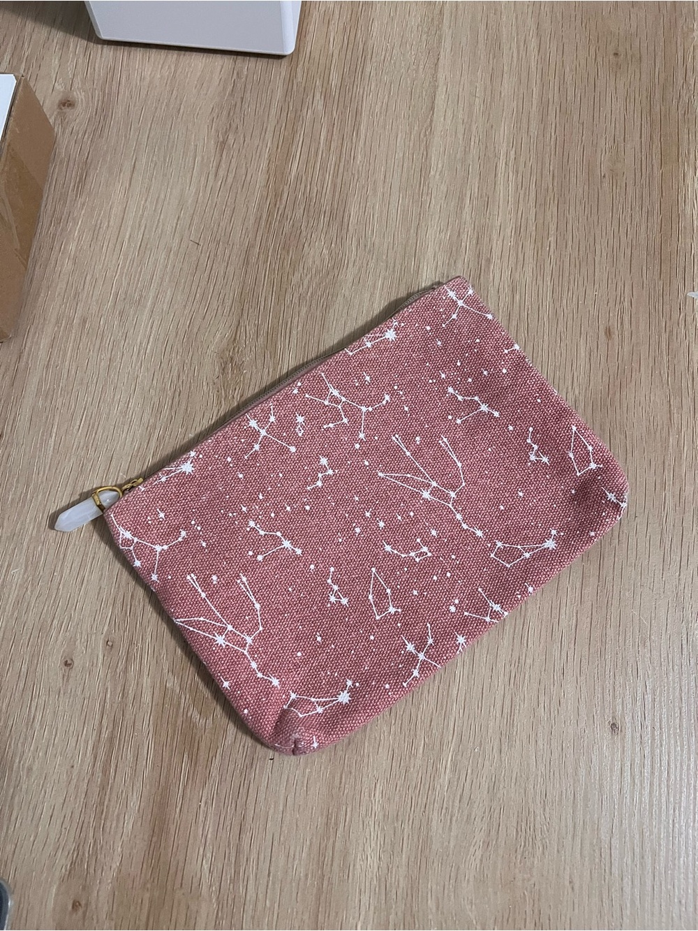 Dusty Rose Constellation Canvas Cosmetic Pouch